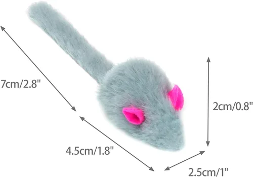 Vista 3 de CHIWAVA 36 piezas de 1.8 pulgadas de color caramelo peludos ratones gato juguete sonajero ratón gatito juguete interactivo colores surtidos