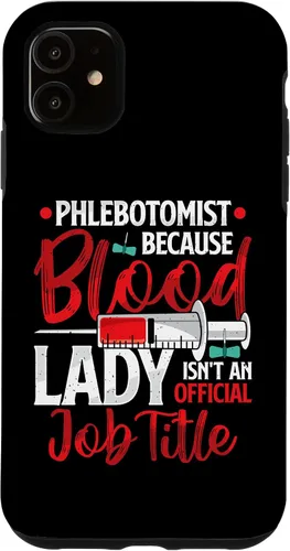 Vista 6 de Funda para iPhone 12 mini flebotomista Because Blood Lady Funny Phlebotomy Nurse para mujer