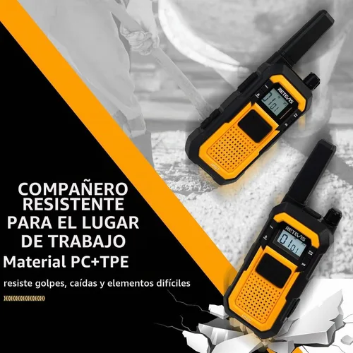Vista 3 de Retevis RB48 - Walkie Talkies de Largo Alcance, Radios de 2 Vías MIL-STD 810H de Alta Resistencia con Auricular, Resistente al Agua IP67, 2000 mAh