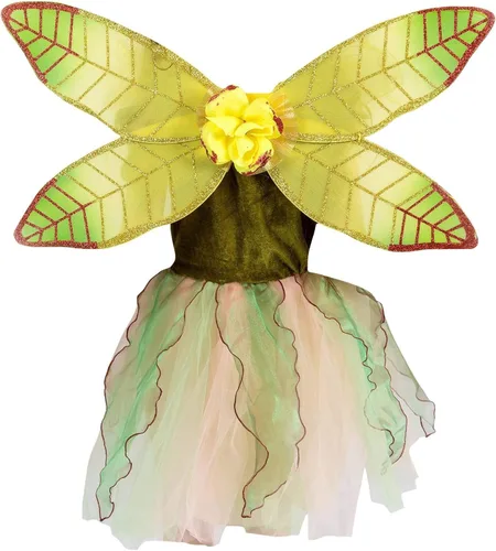 Vista 2 de Petitebella Vestido de hadas verde oliva 1-10 años