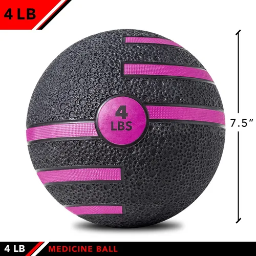 Vista 2 de JFIT Dual Texture Medicine Ball – Weighted Exercise Ball for Strength, Core & Functional Fitness Training