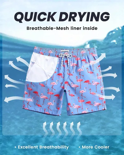Vista 3 de maamgic Mens Slim Fit Swim Shorts Swim Trunks 7 inch Quick Dry Mens Bathing Suits with Mesh Lining
