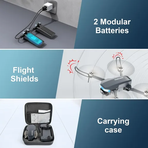Vista 7 de Dron con cámara para adultos - Cámara HD 2K FPV Live Video, GPS Drone con retorno automático, motor sin escobillas, cuadricóptero plegable, sígueme