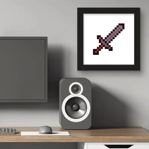 Vista 6 de Trends International Gallery Pops Minecraft: Pixeles icónicos - Artículos - Póster de pared de espada de hierro, 12 x 12 pulgadas, versión enmarcada