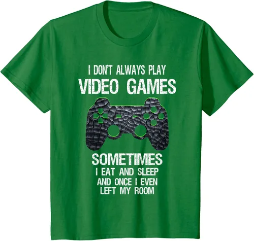 Vista 56 de Funny Gamer Video Games - Camiseta para niños y adolescentes, ajuste clásico, color negro, mezcla de algodón, Negro
