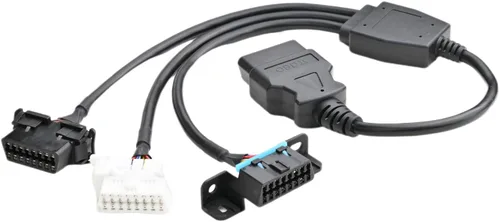 Vista 2 de 1.64 pies 19.7 in 1.64 pies OBD II OBD2 16 Pin macho divisor a 3 hembra Cable de extensión de diagnóstico del coche Adaptador de cable extensor