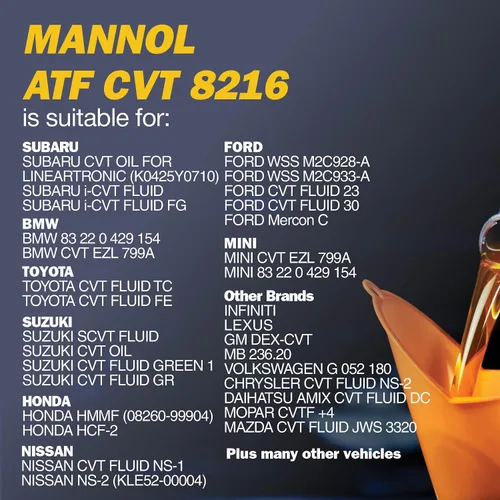 Vista 4 de MANNOL ATF CVT MN8216-4, líquido de transmisión ATF CVT, ATF sintético completo, fluido hidráulico para transmisiones continuamente variables