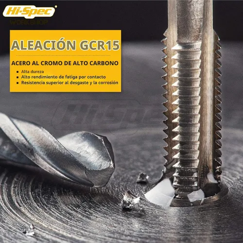 Vista 5 de Hi-Spec Juego de roscas y troqueles métricos, 20 piezas M3–M12 Kit de reparación de roscas para rosca de tornillo y perno, herramientas básicas
