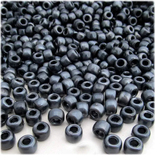 Vista 5 de The Crafts Outlet 1,000pc de plástico redondo opaco pony perlas 0.354x0.236 in (negro)