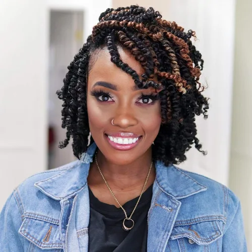 Vista 22 de TOYOTRESS Tiana Passion Twist Hair – 6 pulgadas, 2 piezas de trenzas de ganchillo pretrenzadas color negro natural, extensiones de cabello sintético