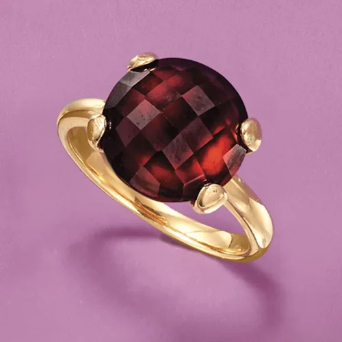 Vista 4 de Ross-Simons Anillo granate de 5.75 quilates en oro de 18 quilates sobre plata esterlina