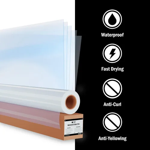 Vista 6 de Screen Print Direct® Hojas de inyección de tinta impermeables (8.5" x 11" - 25 hojas) Transparency Film for Silk Screen Printing, Inkjet Film