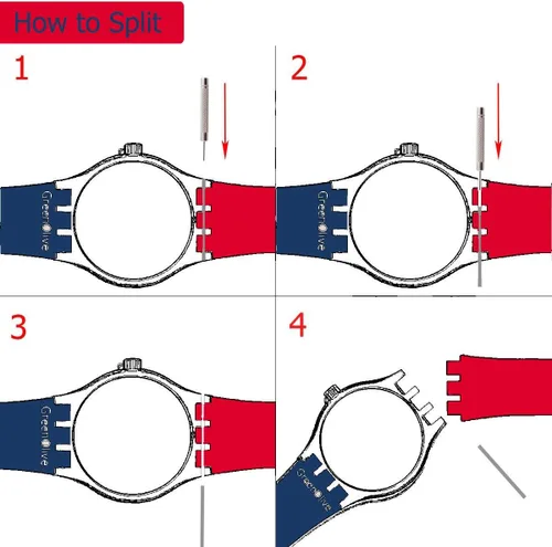 Vista 3 de Wasserdichtes Uhrenarmband aus Silikon-Gummi