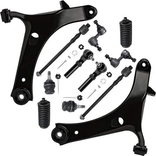 Vista 73 de Detroit Axle – 12 brazos de control superiores e inferiores delanteros con rótulas, barras de unión exteriores e interiores con topes, barras