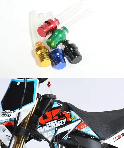 Vista 6 de bylikeho 5 piezas Tubo de ventilación de tapa de gas, tapa de gas para motocicleta, accesorios para automóvil Tubo de respiración bidireccional