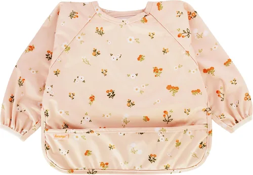 Vista 12 de Babero de manga larga impermeable - Baberos lavables a máquina para comer - Babero para bebé para niños pequeños - Suministros BLW para bebé Celeste