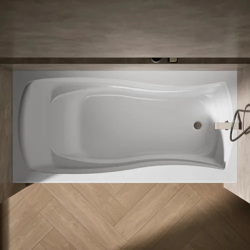 Vista 7 de Kohler 1259-RA-0 Mariposa 72.4 in x 36.0 in baño alcobólico, drenaje derecho, Blanco