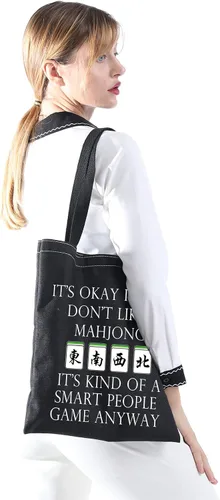 Vista 14 de MNIGIU Bolsa de lona Mahjong - Bolsa de regalo para amantes de Mahjong