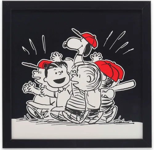 Vista 10 de Peanuts Snoopy Dribbling - Decoración de pared de madera con marco de baloncesto, divertida imagen de Snoopy para el hogar