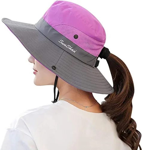 Vista 10 de Gorra FPS 50+ de ala ancha impermeable con protección UV para mujer