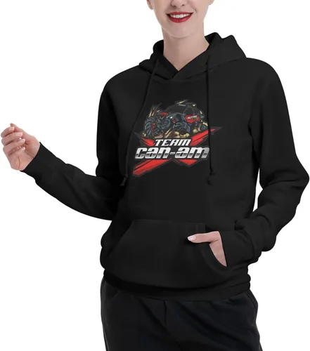 Vista 8 de GKEWEA Can-Am Logo Universal Basic Sudaderas con capucha de forro polar de alta gama con bolsillos, color negro