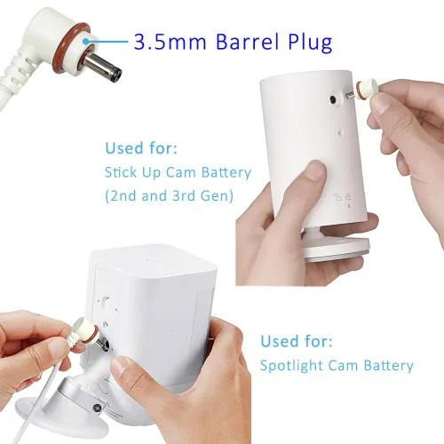 Vista 3 de Cable de alimentación USB-C de 10 pies con adaptador compatible con Ring Pan-Tilt Mount/Stick Up Cam Battery Pro/3ª generación/2ª