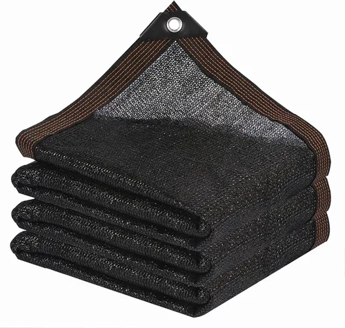 Vista 10 de Malla de sombra con ojales para jardín, para exteriores, pérgola, patio, plantas, invernadero y gallinero, tasa de sombreado negro del 70%-90%