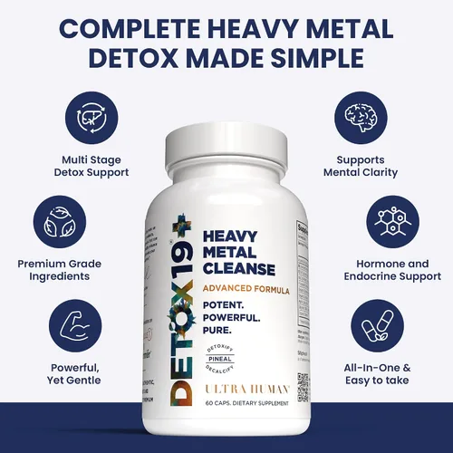 Vista 4 de Ultra Human Apoyo diario para el bienestar: limpieza de desintoxicación de metales pesados, con zeolita, shilajit, clorella orgánica y espirulina