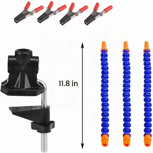 Vista 7 de Herramienta de tercera mano – Estación de soldadura mano – 3 brazos flexibles con tornillo de banco ajustable para mesa de escritorio, soporte