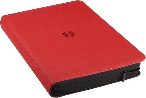 Vista 28 de Carpeta de tarjetas de 4 bolsillos con cremallera, 288 bolsillos para tarjetas comerciales Premium PU Cover, Side Loading, Ringless Card Binder