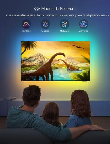 Vista 5 de Govee Retroiluminación LED para TV, tira de luces LED inteligentes RGBIC para televisores de 55 a 65 pulgadas, control de aplicación Bluetooth