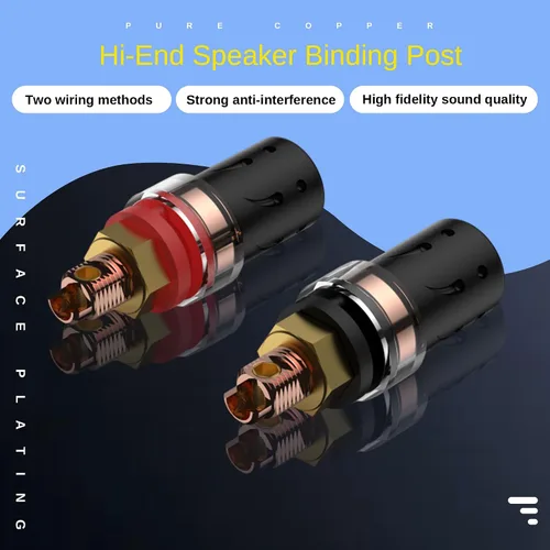 Vista 2 de Viborg BP603 4X Altavoz HiFi Binding Post Puesto de cobre puro Altavoz de gama alta Banana Terminales de enchufe Terminales de enchufe de tornillo