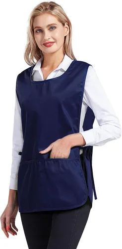 Vista 4 de Nanxson Delantal de zapatero unisex con 2 bolsillos profundos, paquete de 2 Smock con lazos laterales para el trabajo de la cocina CF3137