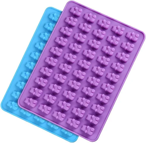 Vista 9 de Moldes de Gomitas de Oso de Silicona para Dulces – Moldes de Gomitas de Chocolate de Tamaño Mini con 2 Goteros de Silicona Antiadherente de Grado