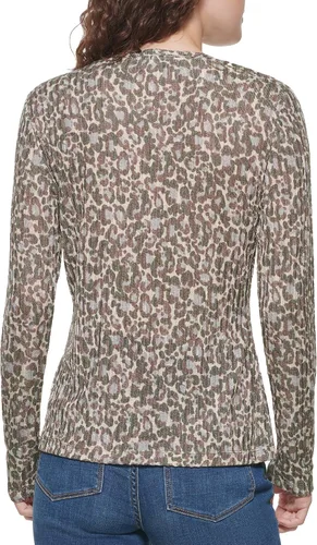 Vista 4 de DKNY Camiseta deportiva estampada de manga larga para mujer