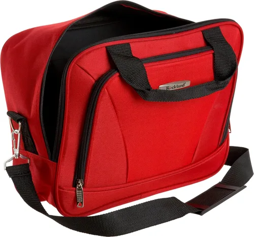 Vista 5 de Rockland juego de 4 piezas de valijas con ruedas y bolsas para viaje, Rojo), F32-RED