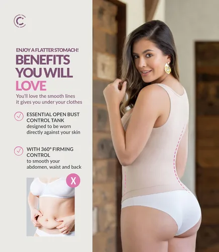 Vista 4 de CURVEEZ Camiseta sin mangas para mujer, sin mangas, con control de abdomen, sin costuras, para adelgazar