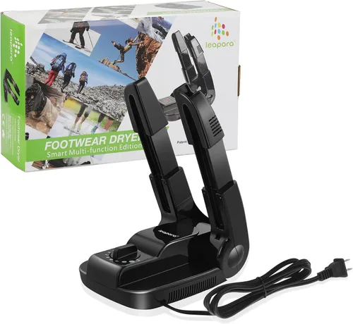Vista 9 de Secador de botas con temporizador, calentador de calor para botas de trabajo, guantes, pies sudorosos, tenis, secadora portátil con estante plegable