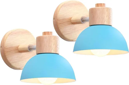 Vista 18 de Adjustable Scandinavian Wall Lamp E27 Lighting Fixture Retro Industrial Style for Bedroom Living Room Hallway(Amarillo,1 Pieza)