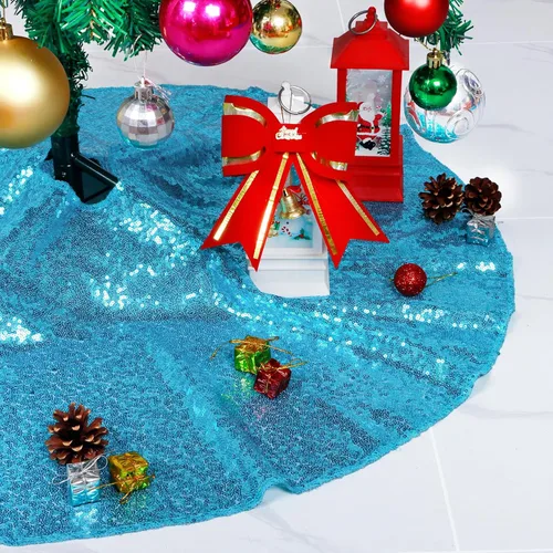 Vista 21 de DUOBAO Falda de Árbol Rosa de Navidad Brillante Faldas de Navidad Halloween Mini 24 Pulgadas Adorno, Elegante Decoración para Hogar Exterior e