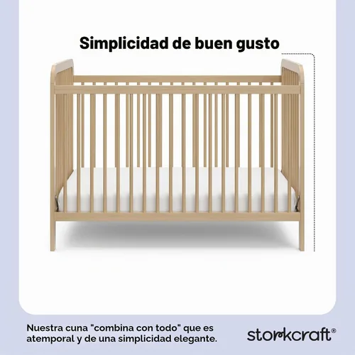 Vista 5 de Storkcraft Pasadena 3-in-1 Convertible Crib, Driftwood