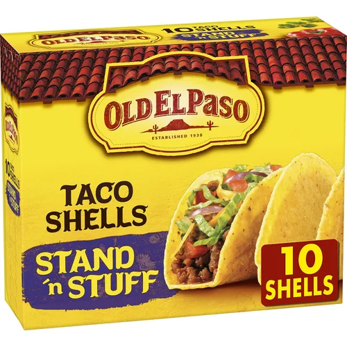 Vista 12 de Old El Paso Stand 'N Stuff Bold Nacho Cheese - Conchas de taco con sabor a queso de nacho, 10 unidades (paquete de 6)