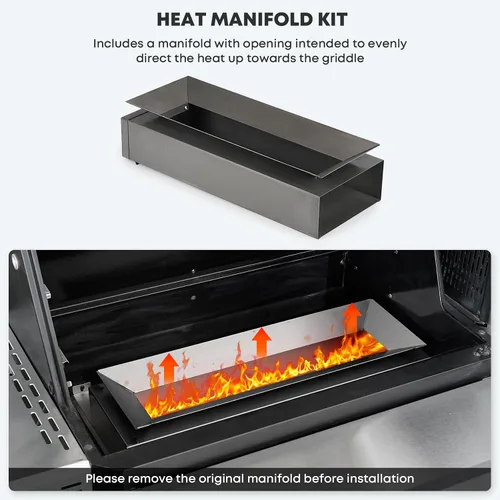 Vista 5 de Stanbroil Plancha con kit de colector para gravedad 560 Masterbuilt Flat Top Cooking Surface, Fits Masterbuilt Gravity Series 560