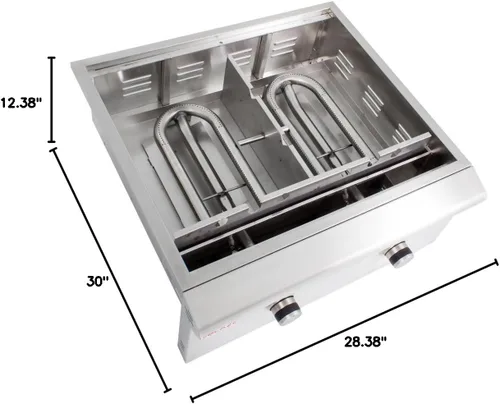 Vista 10 de Blaze Grills Premium LTE - Plancha de propano integrada de 30 pulgadas, parte superior plana de acero inoxidable con 36,000 BTU, perillas de control