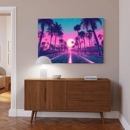 Vista 6 de Neon Vaporwave Art Print – Cyberpunk Aesthetic Wall Decor – Retro Futuristic Subculture Poster – Trendy Modern Artwork Poster Print for Teen Boys