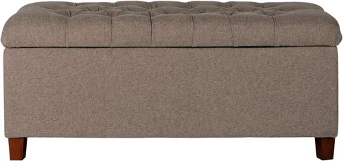 Vista 16 de HomePop Ainsley - Banco otomano de almacenamiento de 40 pulgadas, color gris