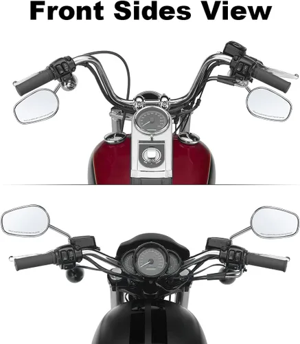 Vista 4 de SLMOTO Espejos retrovisores cromados aptos para Harley Touring FLHT FLHR Road King FLHTC CLASSIC SPORTSTER XL 1200 883 FLSTC FLSTF