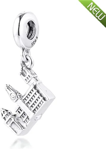 Vista 3 de Abalorio colgante de puente de Carlos de Praga de verano de plata 925 para pulseras Pandora originales