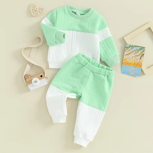 Vista 3 de MERSARIPHY Ropa de bebé para bebé, sudadera de punto para bebé, suéter de punto, pantalones largos, ropa de otoño e invierno
