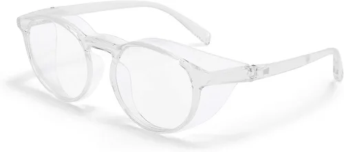 Vista 32 de Gafas de seguridad anti niebla para mujeres y hombres, TR90, lentes de bloqueo de luz azul, transparentes, antiarañazos, protección UV, marco